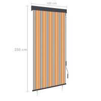 Produktbild för Rullgardin utomhus 100x250 cm gul och blå