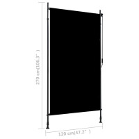 Produktbild för Rullgardin utomhus 120x270 cm antracit