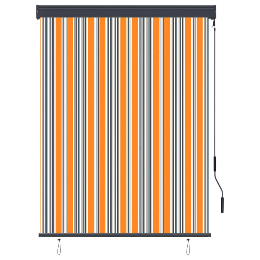 Produktbild för Rullgardin utomhus 120x250 cm gul och blå