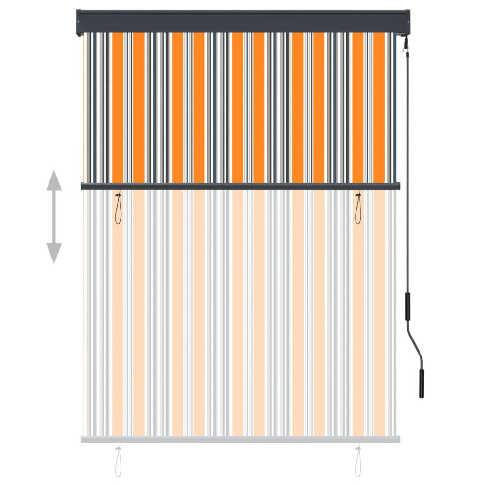 Produktbild för Rullgardin utomhus 120x250 cm gul och blå
