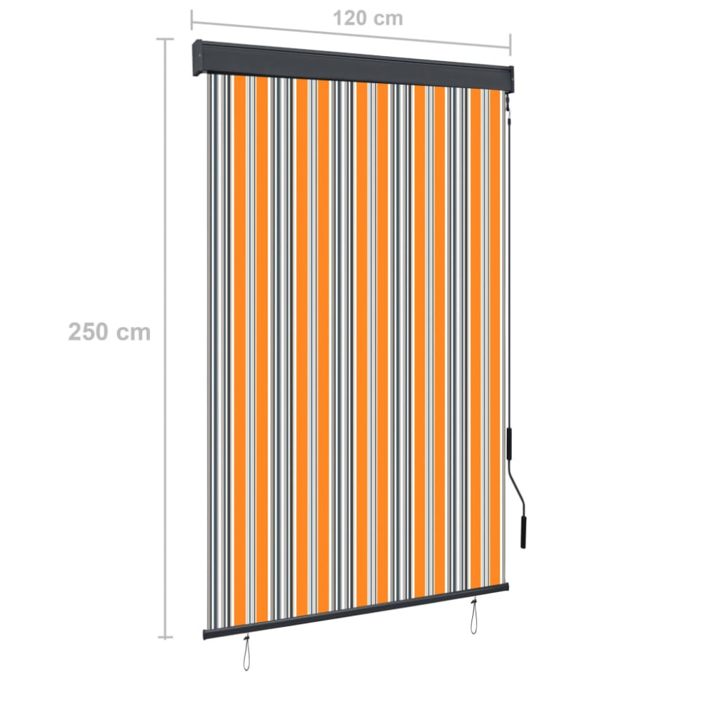 Produktbild för Rullgardin utomhus 120x250 cm gul och blå