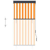 Produktbild för Rullgardin utomhus 80x250 cm vit och orange