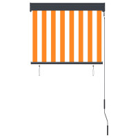 Produktbild för Rullgardin utomhus 80x250 cm vit och orange
