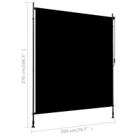 Produktbild för Rullgardin utomhus 200x270 cm antracit