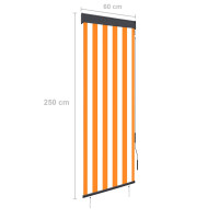 Produktbild för Rullgardin utomhus 60x250 cm vit och orange