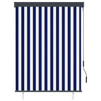 Produktbild för Rullgardin utomhus 120x250 cm blå och vit