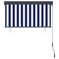 Produktbild för Rullgardin utomhus 120x250 cm blå och vit