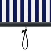 Produktbild för Rullgardin utomhus 120x250 cm blå och vit