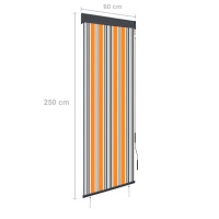 Produktbild för Rullgardin utomhus 60x250 cm gul och blå