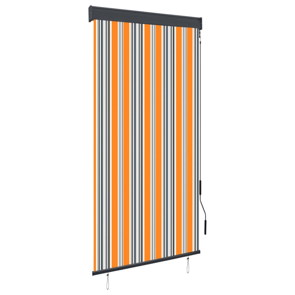 Produktbild för Rullgardin utomhus 80x250 cm gul och blå