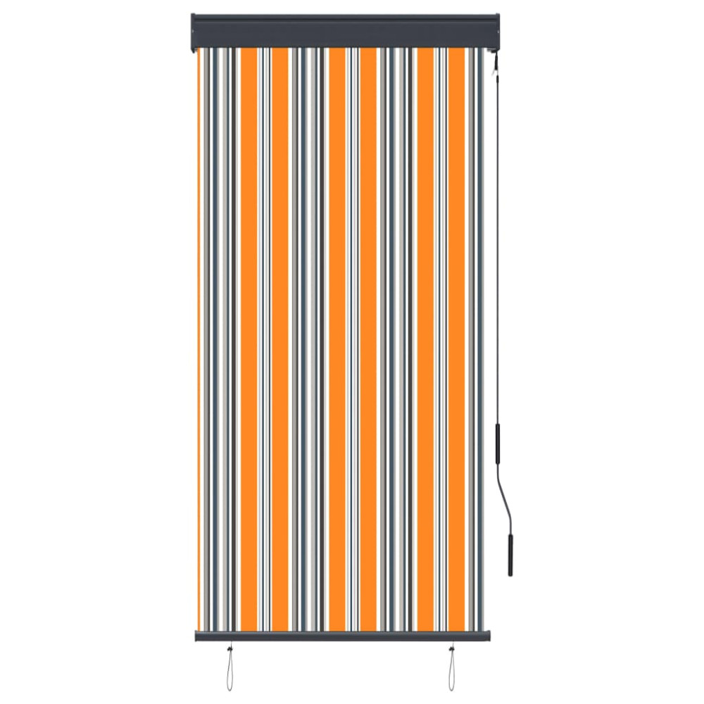 Produktbild för Rullgardin utomhus 80x250 cm gul och blå