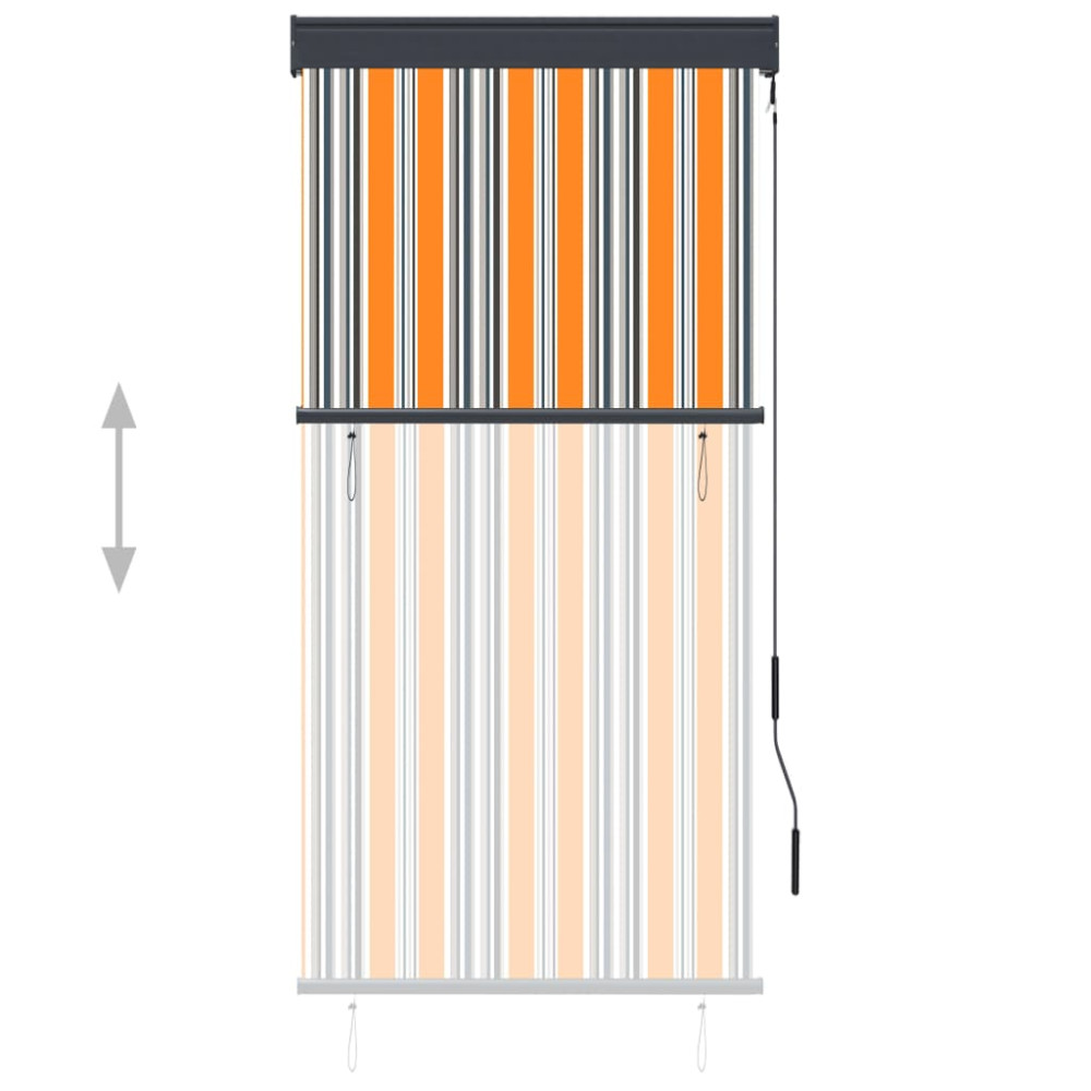 Produktbild för Rullgardin utomhus 80x250 cm gul och blå