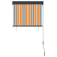 Produktbild för Rullgardin utomhus 80x250 cm gul och blå