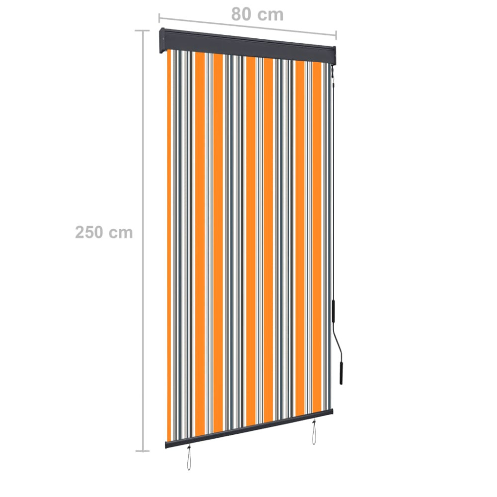 Produktbild för Rullgardin utomhus 80x250 cm gul och blå