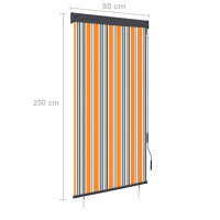 Produktbild för Rullgardin utomhus 80x250 cm gul och blå