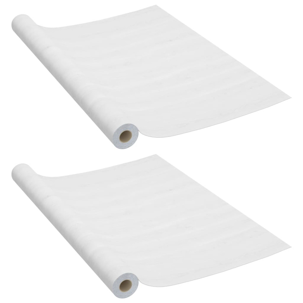 Produktbild för Dörrfolie 2 st vitt trä 210x90 cm PVC