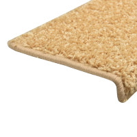 Produktbild för Trappstegsmattor 15 st 65x21x4 cm beige