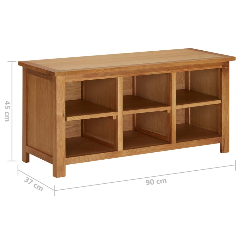 Produktbild för Skohylla 90x37x45 cm massiv ek