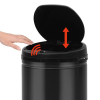 Miniatyr av produktbild för Soptunna med automatisk sensor 50 L kolstål svart
