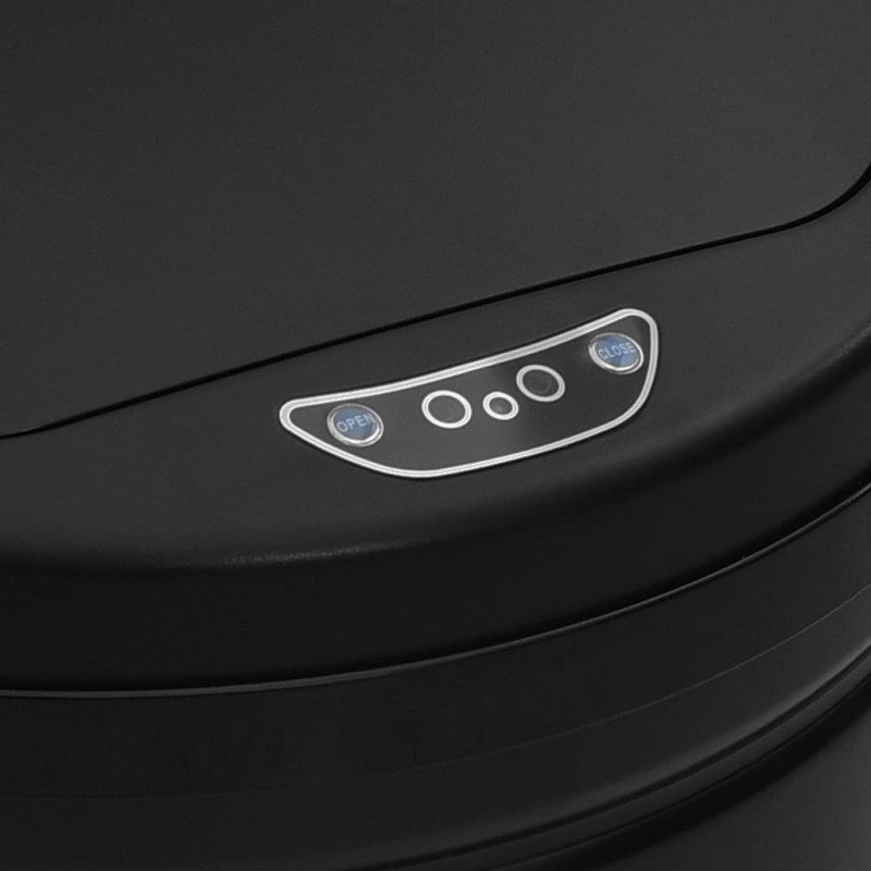 Produktbild för Soptunna med automatisk sensor 50 L kolstål svart