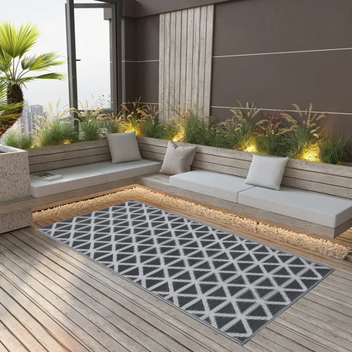 vidaXL Utomhusmatta ARAKIL svart 120x180 cm PP