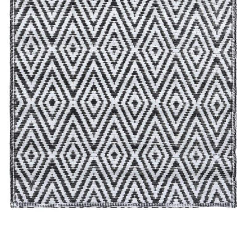 Produktbild för Utomhusmatta vit och svart 190x290 cm PP