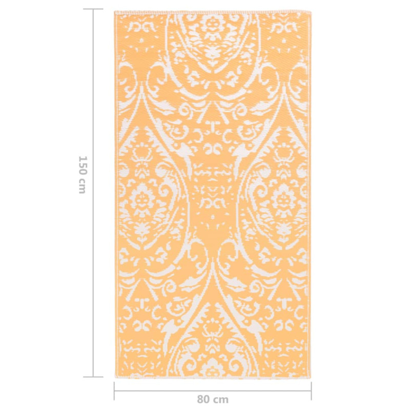 Produktbild för Utomhusmatta orange och vit 80x150 cm PP