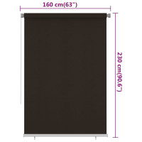 Produktbild för Rullgardin utomhus 165 (B) x 230 (H) cm brun HDPE