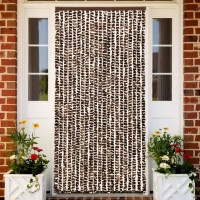 Produktbild för Insektsdraperi brun och vit 56x185 cm chenille