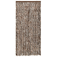 Produktbild för Insektsdraperi brun och vit 90x220 cm chenille