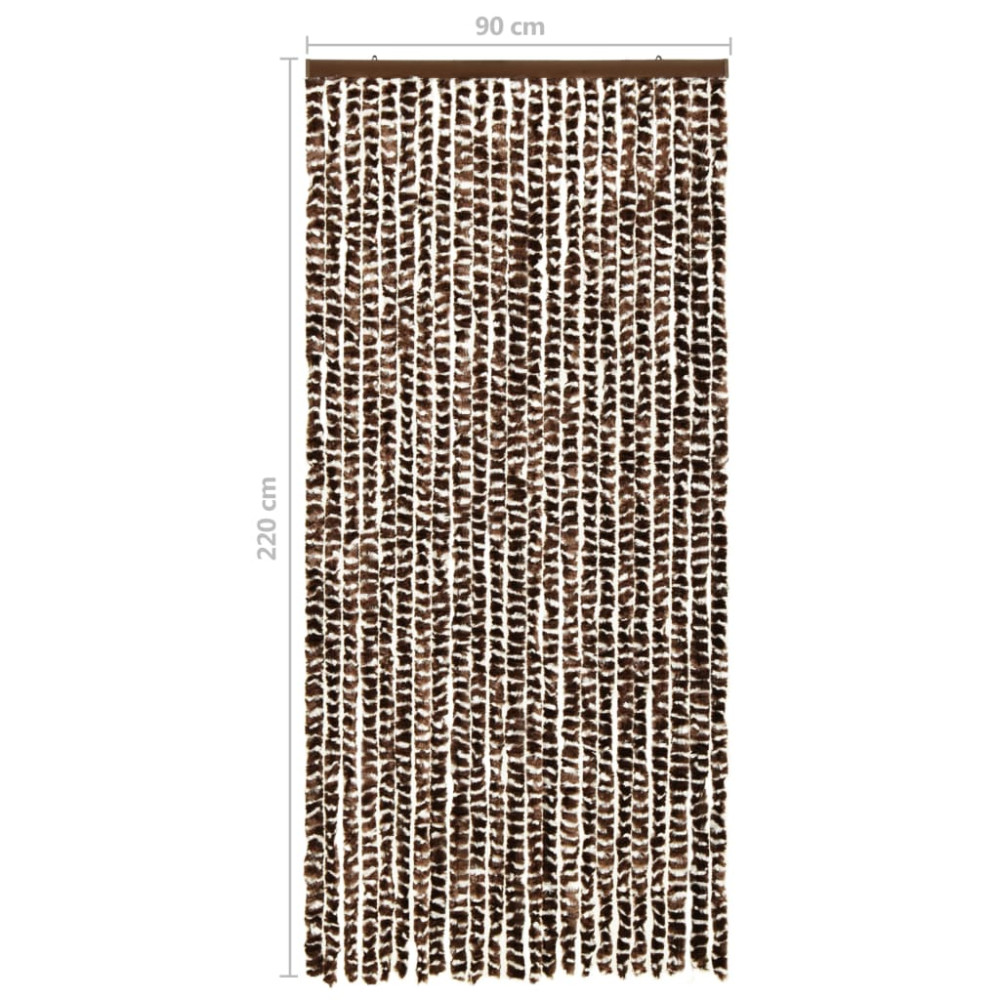 Produktbild för Insektsdraperi brun och vit 90x220 cm chenille