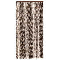 Produktbild för Insektsdraperi brun och vit 100x220 cm chenille