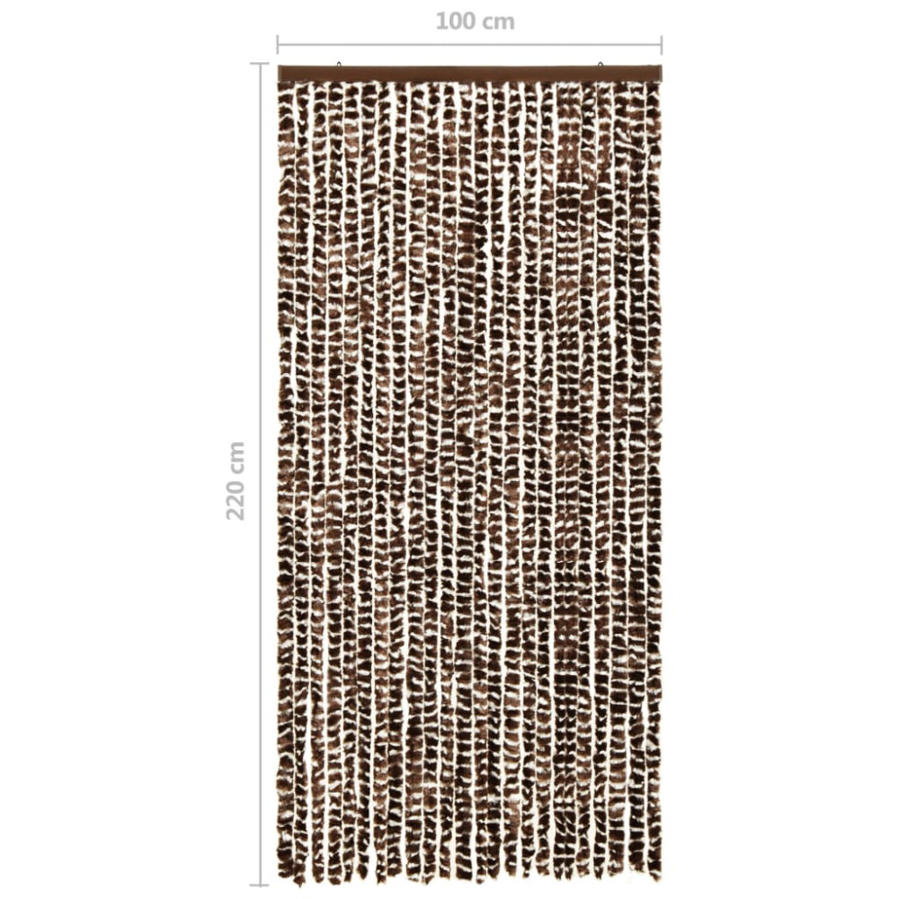 Produktbild för Insektsdraperi brun och vit 100x220 cm chenille