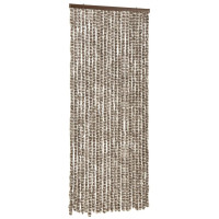 Produktbild för Insektsdraperi taupe och vit 90x220 cm chenille