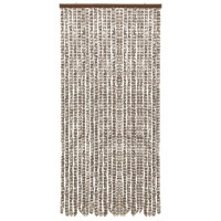 Produktbild för Insektsdraperi taupe och vit 100x220 cm chenille