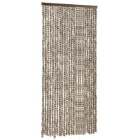 Produktbild för Insektsdraperi taupe och vit 100x220 cm chenille