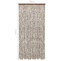 Produktbild för Insektsdraperi taupe och vit 100x220 cm chenille