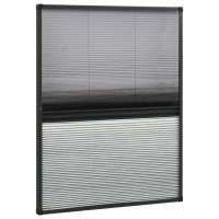 Produktbild för Plisserat insektsnät med jalusi för fönster 80x100 cm aluminium