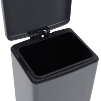 Produktbild för Soptunna med pedal anti-fingeravtryck 30 L grå rostfritt stål