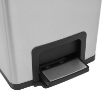Produktbild för Soptunna med pedal anti-fingeravtryck 30L silver rostfritt stål