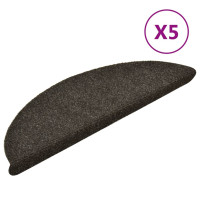 Produktbild för Trappmattor självhäftande 5 st 56x17x3 cm antracit halvrunda