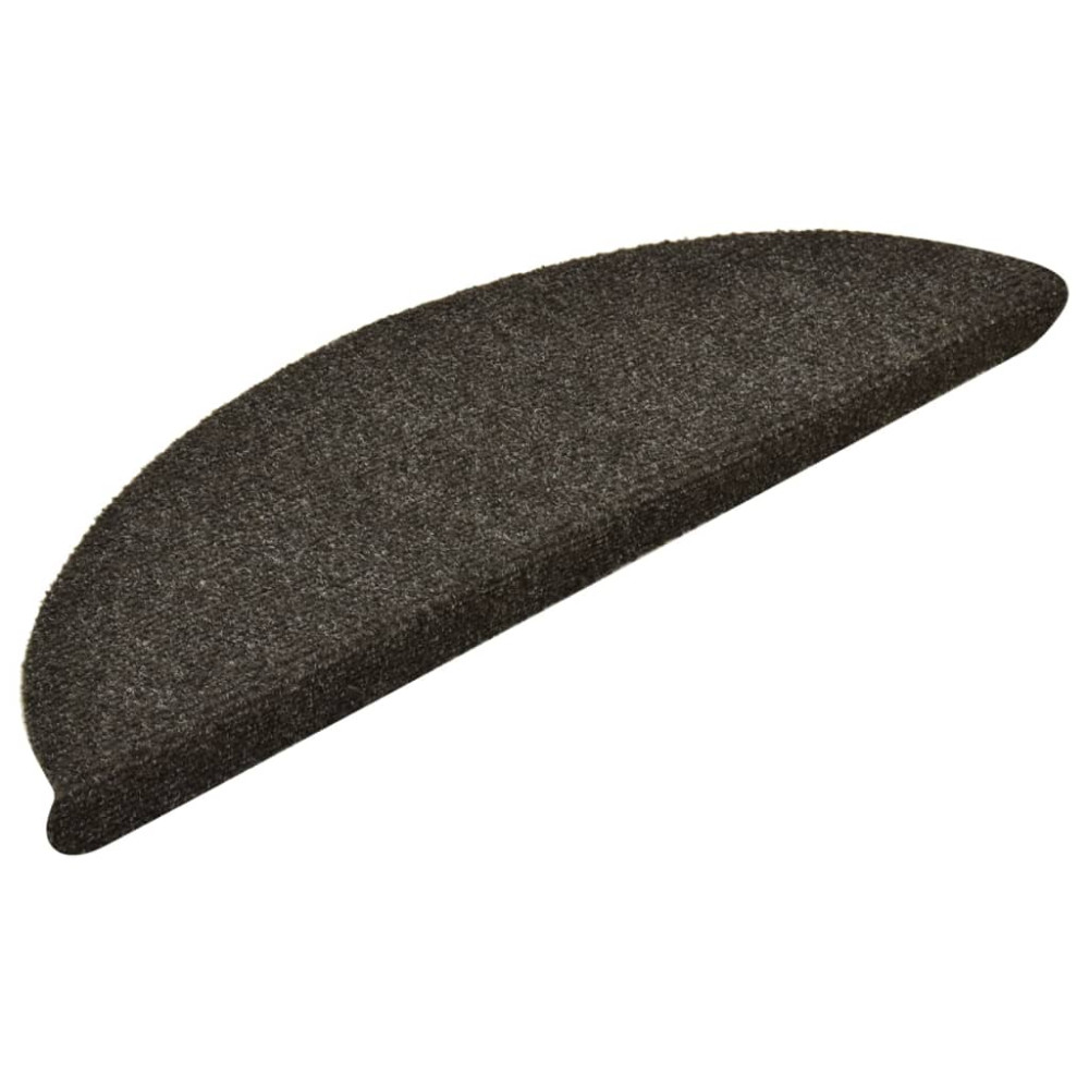 Produktbild för Trappmattor självhäftande 5 st 56x17x3 cm antracit halvrunda