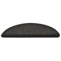 Produktbild för Trappmattor självhäftande 5 st 56x17x3 cm antracit halvrunda