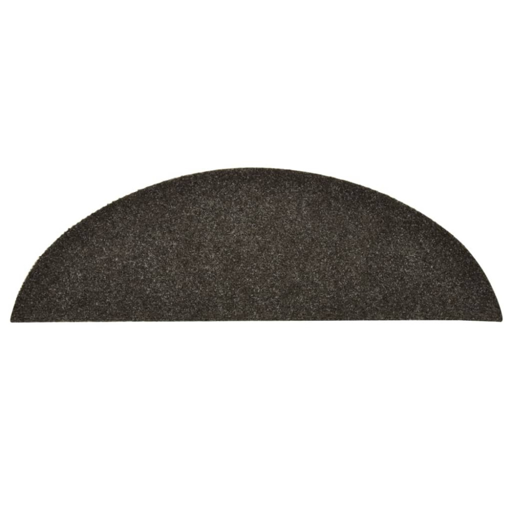 Produktbild för Trappmattor självhäftande 5 st 56x17x3 cm antracit halvrunda