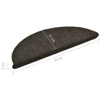 Produktbild för Trappmattor självhäftande 5 st 56x17x3 cm antracit halvrunda
