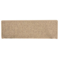 Produktbild för Trappstegsmattor självhäftande sisal 15 st 65x21x4 cm sand