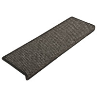Produktbild för Trappstegsmattor självhäftande sisal 15 st 65x21x4 cm antracit