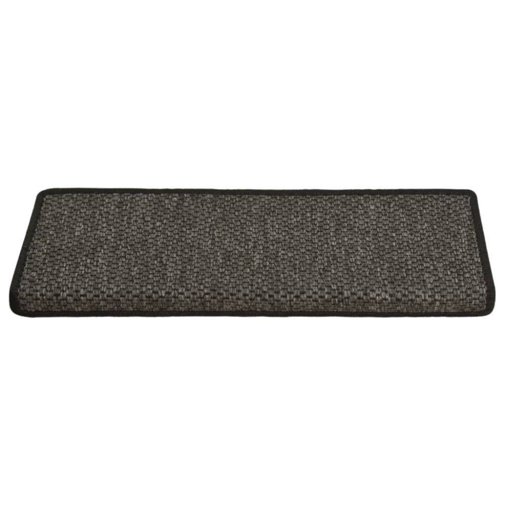 Produktbild för Trappstegsmattor självhäftande sisal 15 st 65x21x4 cm antracit