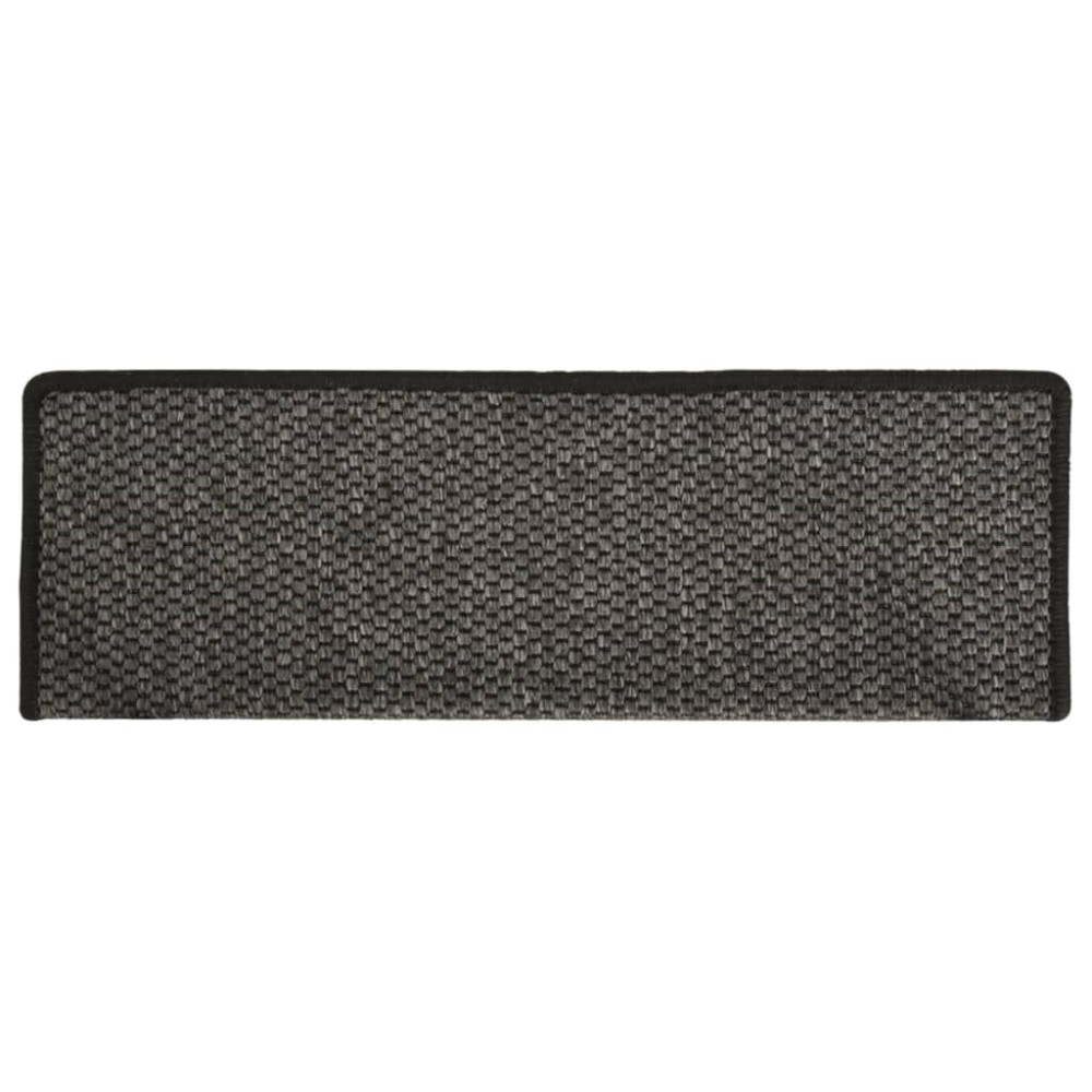 Produktbild för Trappstegsmattor självhäftande sisal 15 st 65x21x4 cm antracit