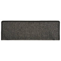 Produktbild för Trappstegsmattor självhäftande sisal 15 st 65x21x4 cm antracit